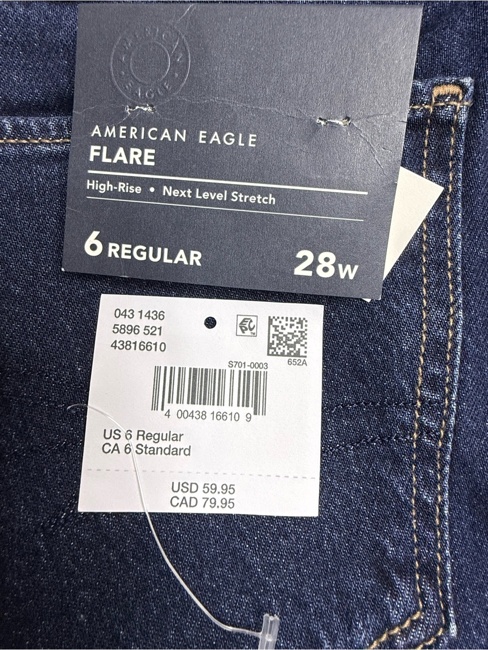 American Eagle Outfitters Dark Indigo Blue Flare Jeans